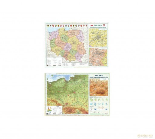Administracyjna mapa Polski. Ścienna