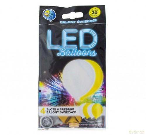 Balony świecące LED - złote i srebrne