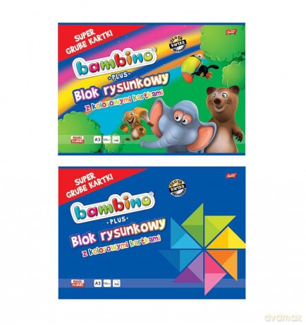 Blok rysunkowy A3+/16 kartek z kolorowymi kartkami Bambino