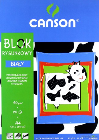 Blok rysunkowy A4/20 kartek biały