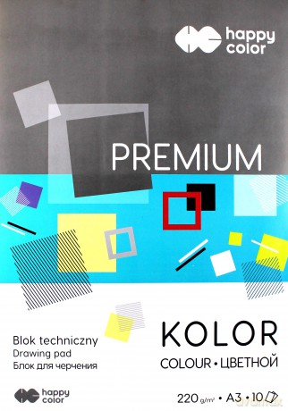 Blok techniczny A3/10 kolorowych kartek
