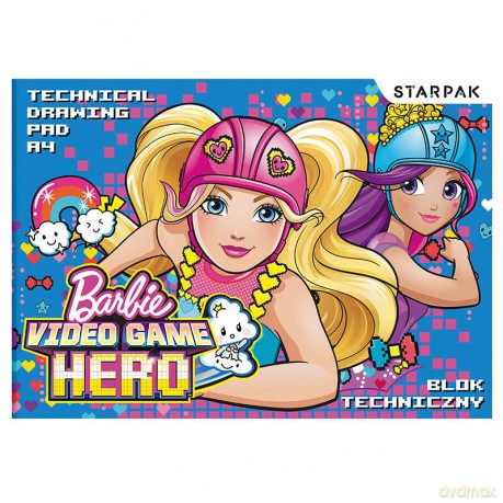 Blok techniczny A4, 10 kartek biały Barbie