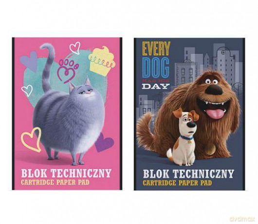 Blok techniczny A4/10 kartek The secret life of pets