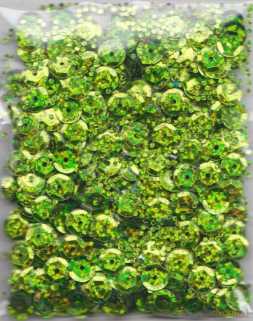 Cekiny holograficzne 9 mm 15 g jasnozielone
