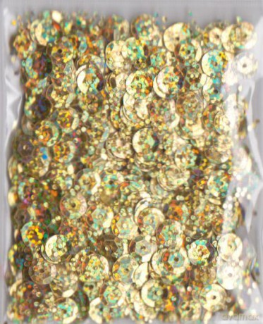 Cekiny holograficzne 9 mm 15 g jasnozłote