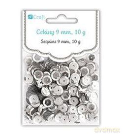 Cekiny okrągłe 9 mm chrom 10 g
