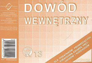 Dowód wewnętrzny A6 Typ K13