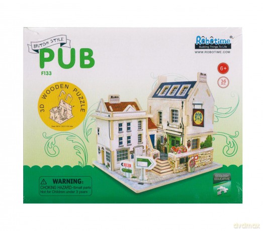 Drewniane puzzle 3D - Pub [PUZZLE]