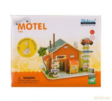 Drewniane puzzle 3D - Warsztat samochodowy [PUZZLE]