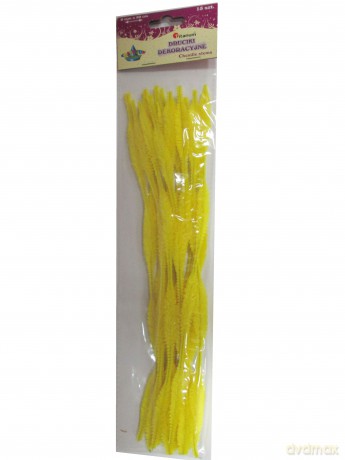 Drucik falisty żółty 6 mm x 30 cm. 15 sztuk