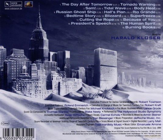 The Day After Tomorrow soundtrack (Pojutrze) (Harald Kloser) [CD]