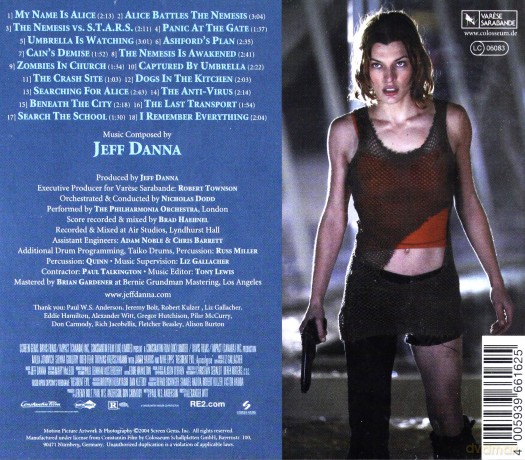 Resident Evil: Apocalypse soundtrack (Apokalipsa) (Jeff Danna) [CD]