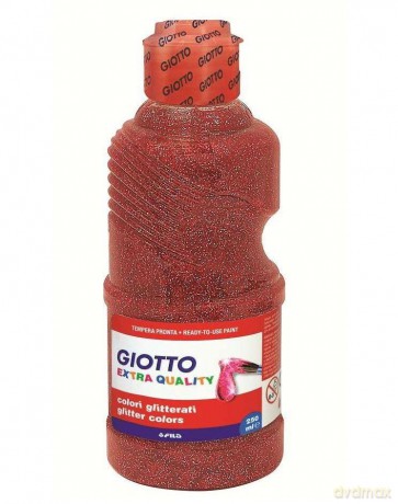 Farba plakatowa - Czerwona brokatowa - 250 ml
