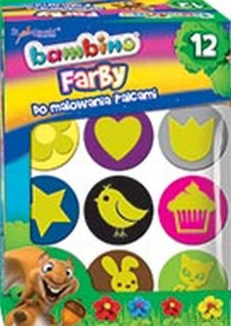 Farby do malowania palcami 12 kolorów Bambino