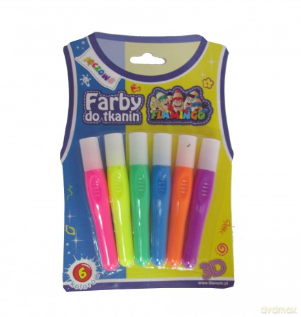 Farby do tkanin 6 kolorów Tęczowe