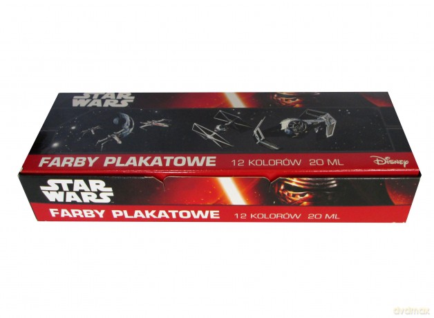 Farby plakatowe 12 kolorów 20 ml Star Wars Kidea (Gwiezdne Wojny)