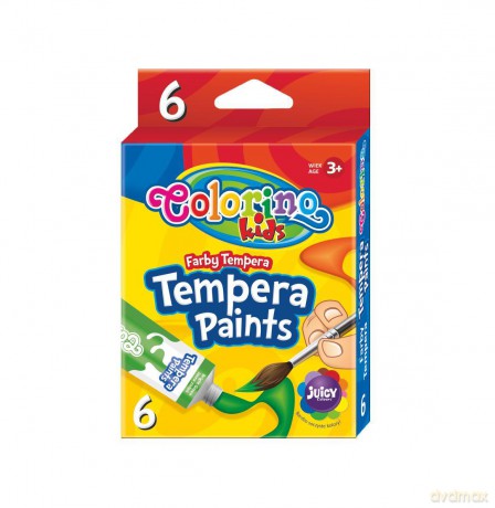 Farby Tempera 6 kolorów Colorino