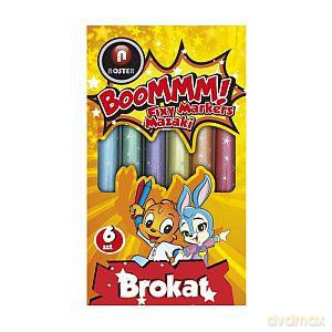 Flamastry brokatowe 6 kolorów BooMMM!