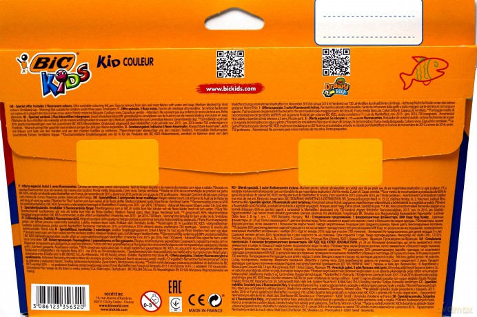 Flamastry Kid Couleur 20 kolorów + 3 kolory fluorescencyjne