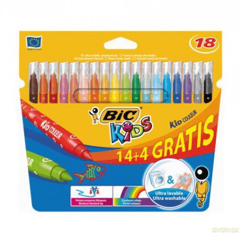 Flamastry Kids couleur 14 kolorów + 4 gratis