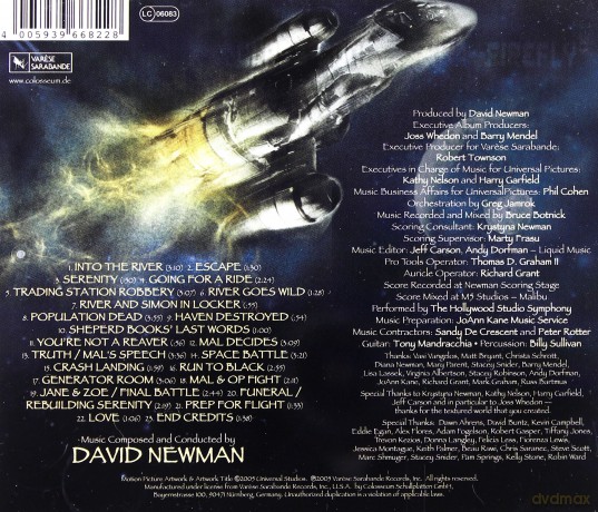 Serenity soundtrack (David Newman) [CD]