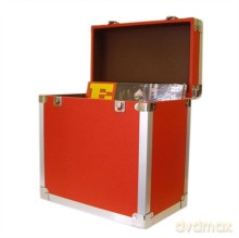 Red: 50 LP Record Storage Carry Case pudełko do przechowywania winyli