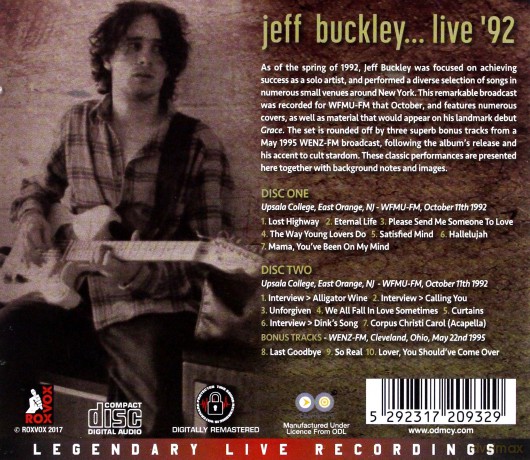 Jeff Buckley: Live 92 [2CD]