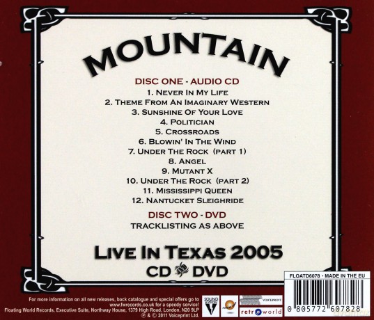 Mountain: Live In Texas [CD]+[DVD]