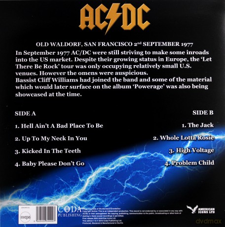AC/DC: Maximum Voltage: In Concert San Francisco 1977 (Blue) [Winyl]