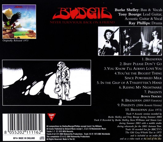 Budgie: Never Turn Your Back On A Friend [CD]