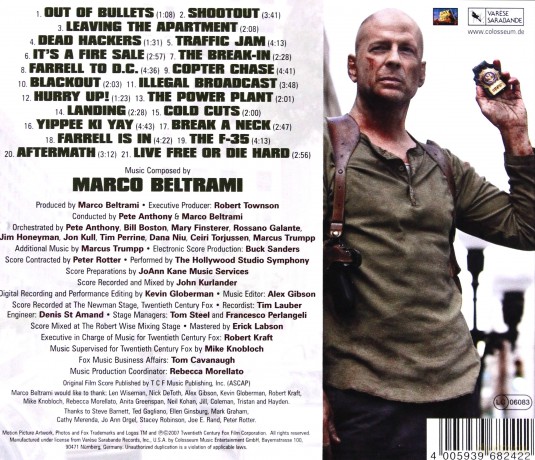 Live Free Or Die Hard soundtrack (Szklana Pułapka 4.0) (Marco Beltrami) [CD]