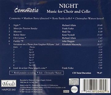 Banks & Commotio: Night - Music For Choir And Cello [CD]
