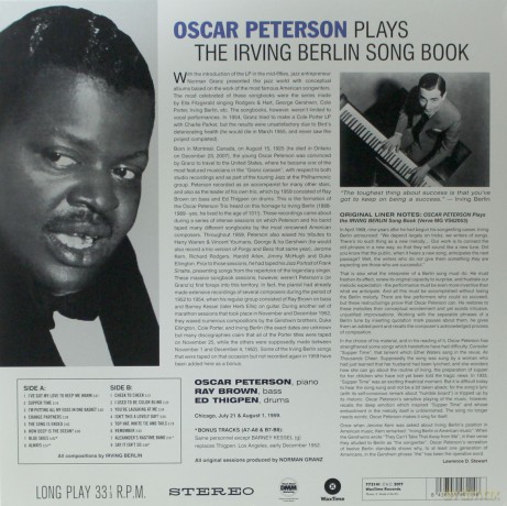 Oscar Peterson: Oscar Peterson Plays The Irving Berling Songbook + 4 Bonus Tracks. [Winyl]