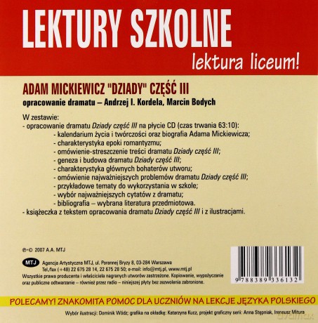 Dziady cz. 3. Opracowanie lektury [KSIĄŻKA]+[CD]