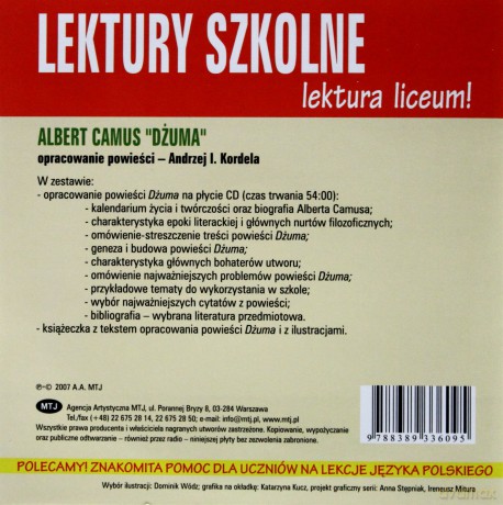 Dżuma. Opracowanie lektury (ecopack) [KSIĄŻKA]+[CD]