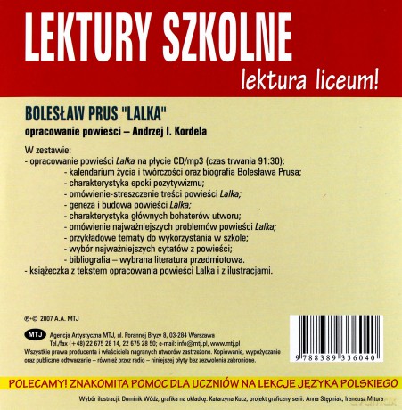 Lalka. Opracowanie lektury [książka]+[CD]