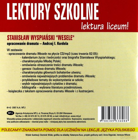 Wesele. Opracowanie lektury [książka]+[CD]
