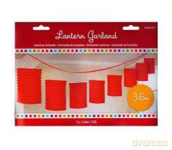 Girlanda z lampionami 3,6 m czerwona