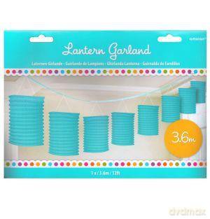 Girlanda z lampionów 3,6 m błękitna