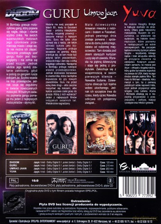 Abhishek Bachchan Kolekcja 1: Dhoom / Guru / Umrao Jaan / Yuva [6DVD]+[CD]