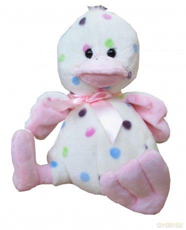 Kaczuszka różowa 25 cm - kolekcja kropeczki