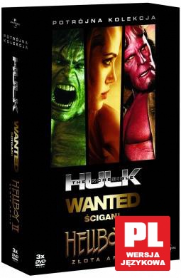 Kino Akcja: Incredible Hulk / Wanted: Ścigani / Hellboy: Złota Armia BOX [3DVD]