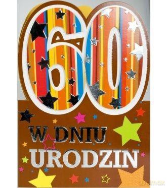 Karnet Kukartka urodziny 60
