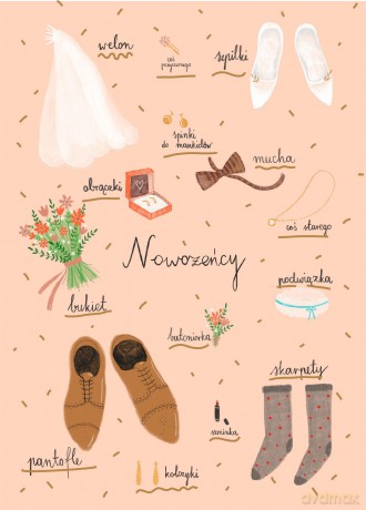 Karnet Ślub Nowożeńcy