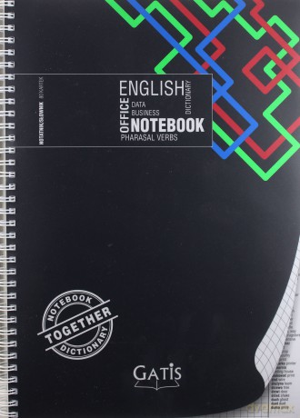 Kołonotatnik A4 ze słownikiem angielskim Black/Color Plastic
