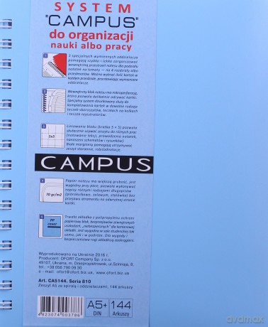 Kołonotatnik A5 kratka CA5144 spirala [KSIĄŻKA]
