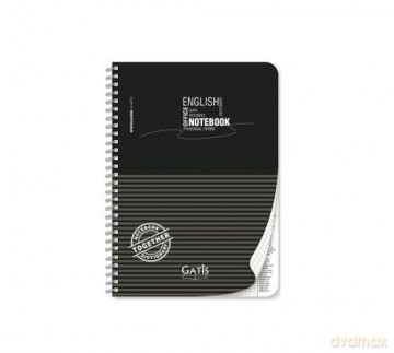 Kołonotatnik A5 ze słownikiem angielskim Black/Grey Plastic