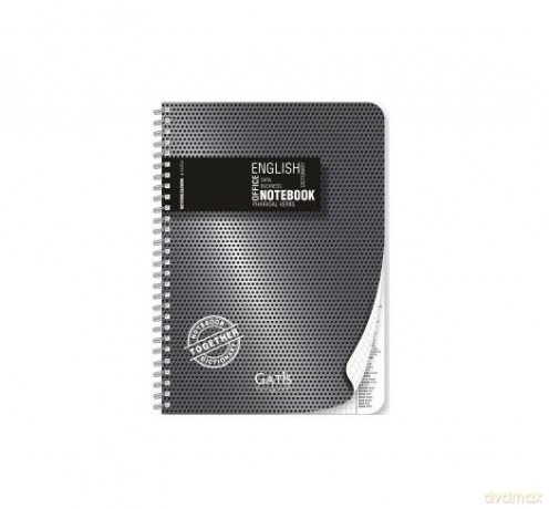Kołonotatnik A5 ze słownikiem angielskim Black/Silver Plastic