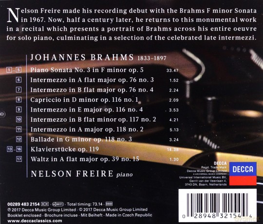 Nelson Freire: Brahms [CD]