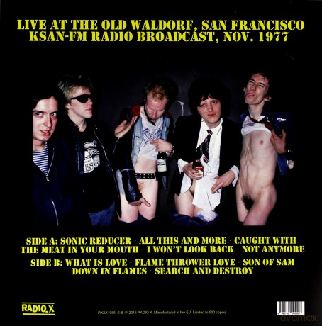 Dead Boys: Down In Flames Live At The Old Waldorf San Francisco 1977 [Winyl]